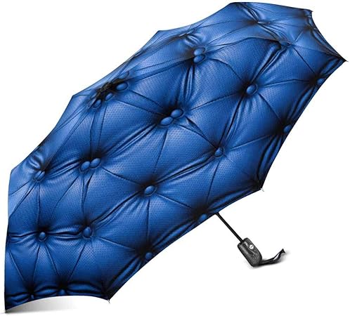 Amazon Com Interestprint Funny Dark Blue Leather Sofa Luxurious Art Windproof Compact One Hand Auto Open And Close Folding Umbrella Rain Outdoor Unbreakable Travel Umbrella Garden Outdoor
