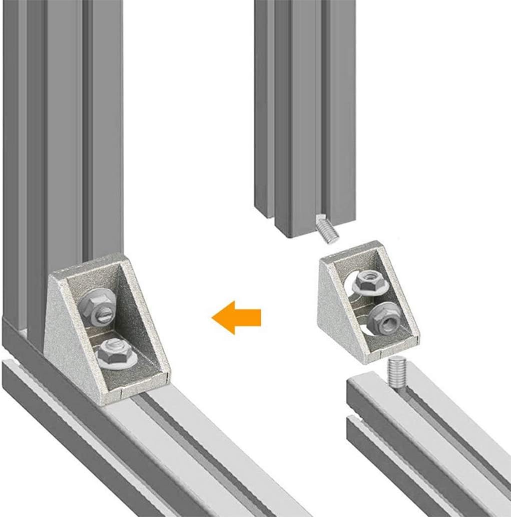 BuxiuGK 25 Pcs 2020 Corner Bracket Aluminum Alloy L Shape Right Angle Joint Brace Extrusion 20 x 20 mm, Silver - Image 5