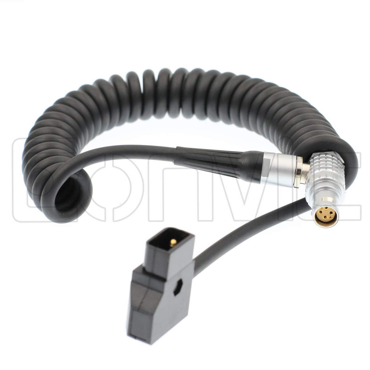 Eonvic D-Tap to Right Angle Female 1B 6pin Female Power Coiled Cable for Red Scarlet & Epic