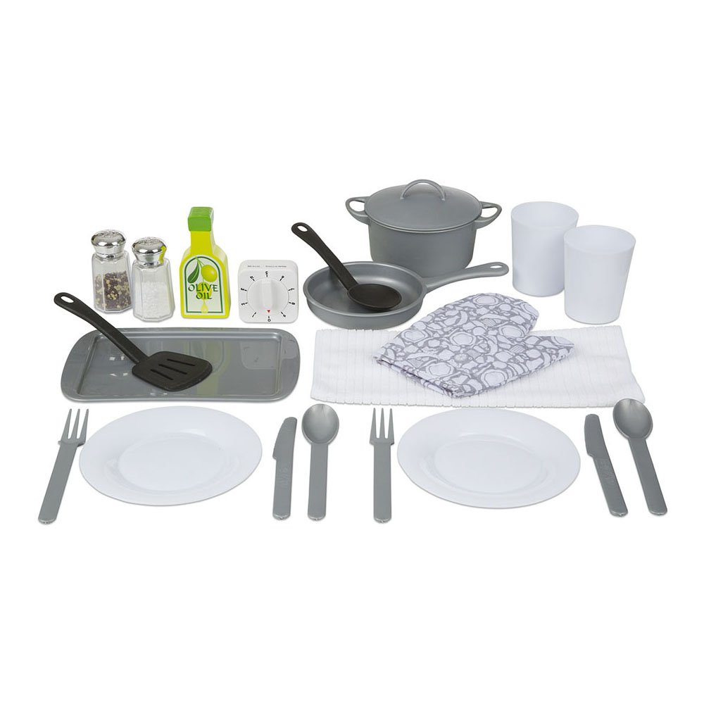 Melissa Doug 22Piece Play Kitchen Accessories Set Utensils, Pot