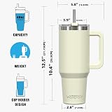 WATERSY 1182ml Travel Mug Stainless Steel Vacuum Insulated Cream White view 9