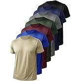 Yafanqi 7 Pack Mens Short Sleeve Shirts Quick Dry Moisture Wicking Athletic Running Gym Workout Casual Basic Tee Shirt