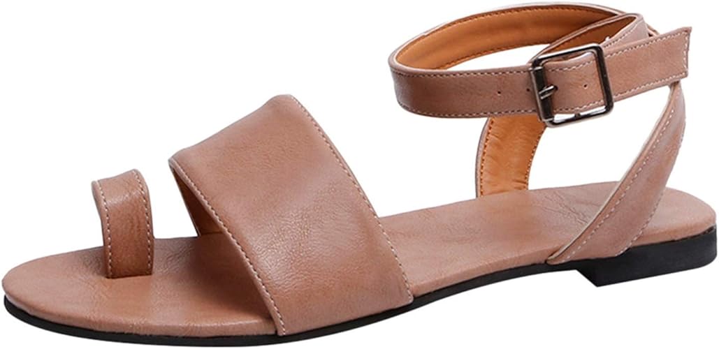 Amazon.com: PU Buckle Women Summer Beach Sandals Holiday Open Toe Strap Rome Style Sandals: Shoes