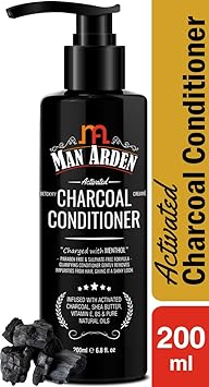 Man Arden Activated Charcoal Cream Conditioner with Argan Oil - 200ml - Deep Conditioner for Damaged & Dry Hair, Nourishes Scalp, Removes Residue Buildup