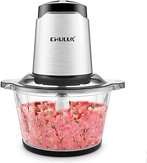Zerkleinerer Elektrisch, CHULUX Universalzerkleinerer mit Groß Glasbehälter, 2 Geschwindigkeitsstufen,Multizerkleinerer für Fleisch, Obst, Gemüse und Babynahrung