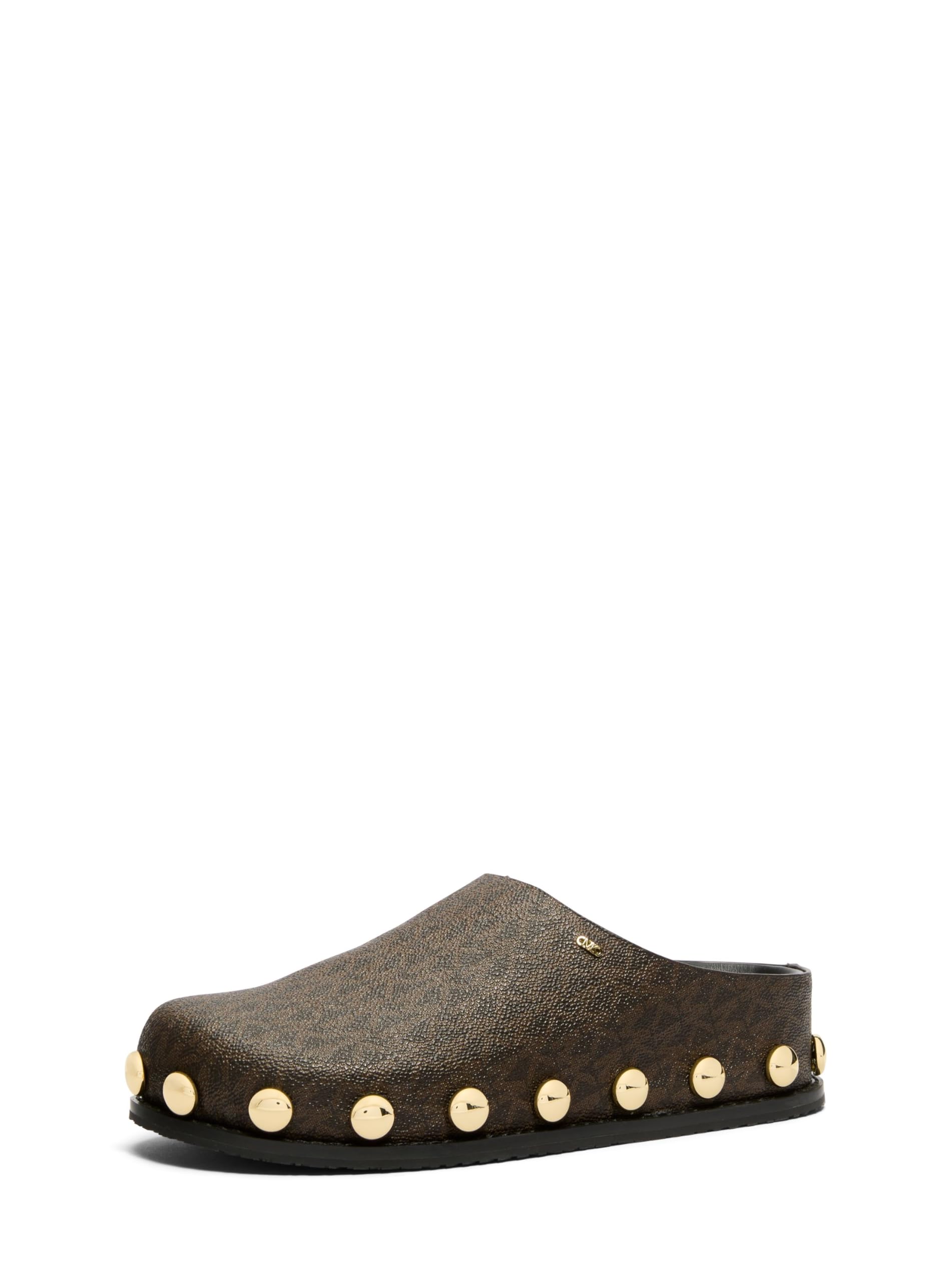 Michael Kors Women’s Hensley Mule, Signature Coated Twill/Brown, 7.5