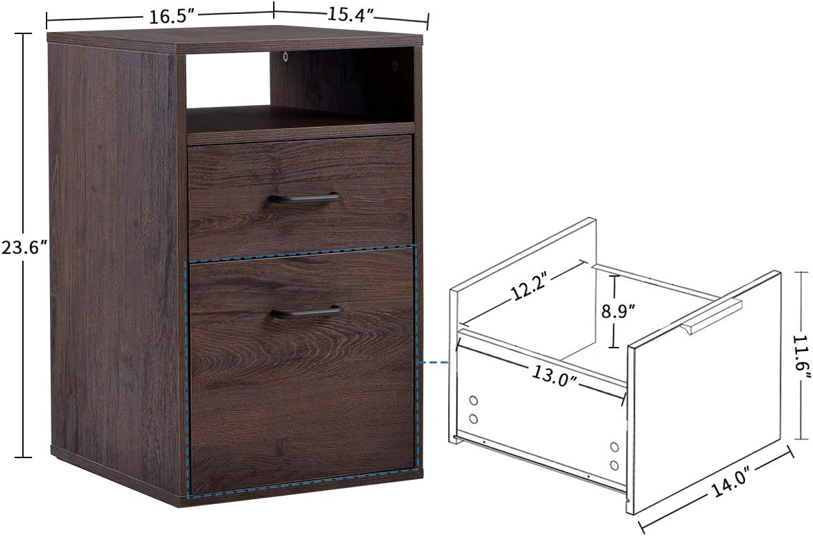 Vertical File Cabinet Easy Assembly Wood 2 Drawers Mdf Storage Filing Desk Drawer Storage Cabinet For Office And Home Office Products Office Furniture Accessories