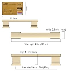 Amerdeco 10 Pack Brushed Brass Cabinet Pulls 3-3/4