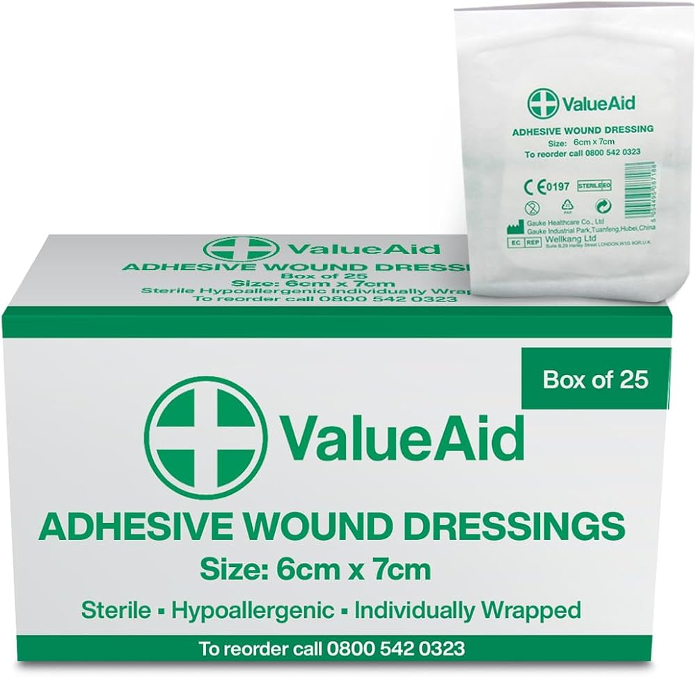 Value Aid Wound Dressings Adhesive Breathable 6x7 cm Pack 25 Sterile