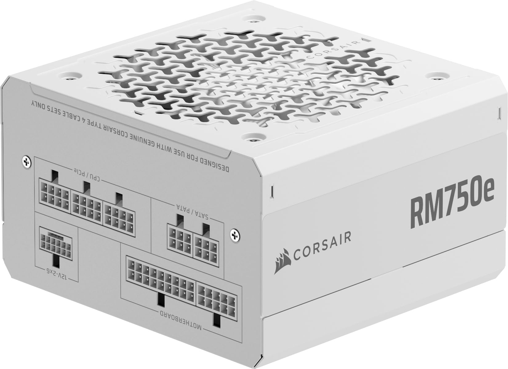 Corsair Rm750E (2025) Fully Modular Atx Power Supply With Low Noise And 12V-2X6 Cable - Atx 3.1 &Amp; Pcie 5.1, Cybenetics Gold Efficiency, 105°C Capacitors, Modern Standby Mode – White