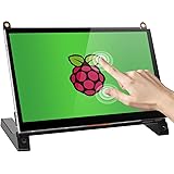 Raspberry Pi Touchscreen Monitor, 7'' Touch Screen with HD Display IPS 1024x600 with Prop Stand Built-in Dual Speakers Plug a