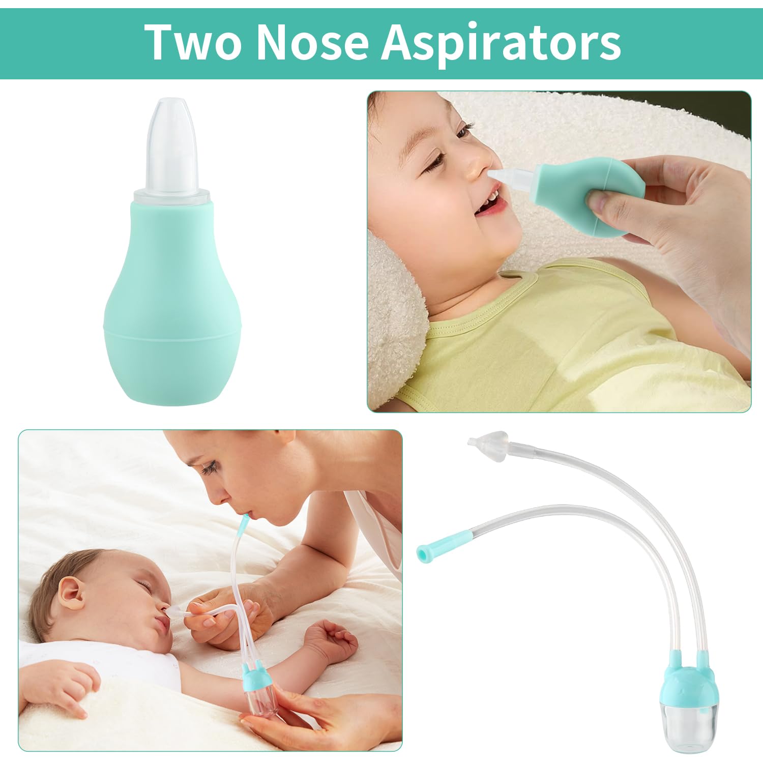 Silicone Nasal Aspirator for Baby - Safe Nose Suction Bulb for Baby to Promote Breathing | Oral Nose Sucker for Toddler