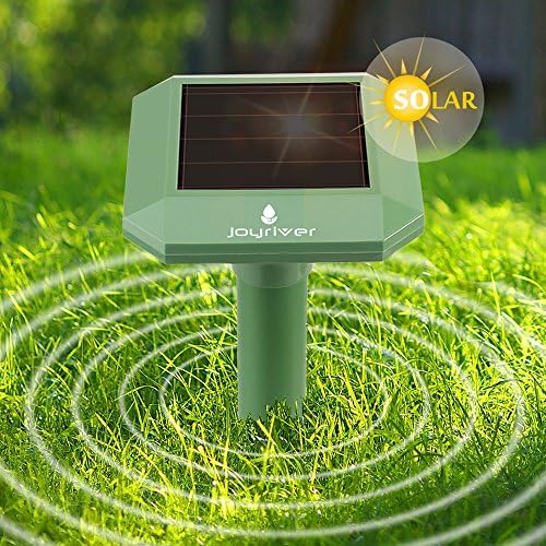 Joyriver Mole Repellent Solar Powered Unltrasonic Pest Repeller Rodent Repellent Repels Gopher Mole Vole Rodent Rat Outdoor for Farm Garden Park Lawn Yard - Waterproof