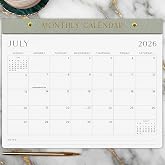 Aesthetic 2026-2027 Desk Calendar - Runs From January 2026 Until July 2027 | Minimalistic Office Desktop or Wall Calendar 14.5 X 11.5 Inches for Easy Organizing at Home or Work