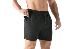 Jupmov Men's Workout Shorts, 5 Inch Quick Dry Lightweight Athletic Shorts with Zipper Pocket Gym Running