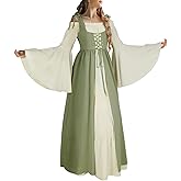 CARUHIF Women's Renaissance Costume Medieval Dress Halloween Costume