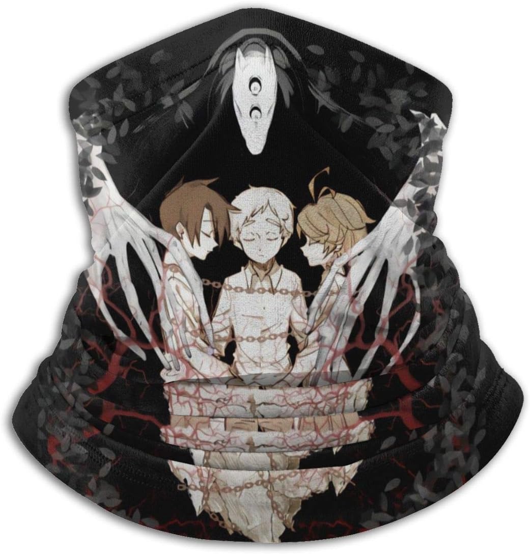 DHGFH The Promised Neverland Microfiber Neck Warmer Scarf Soft Elastic Men Women Fleece Face Bandana Cover for Snowboarding Winter Sports