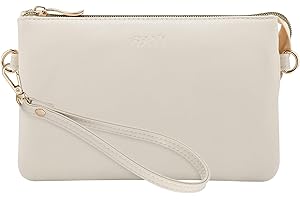 GAYI URBAN Wristlet Purses for Women, Vegan Leather Crossbody Evening Zip Clutch Bag with Strap