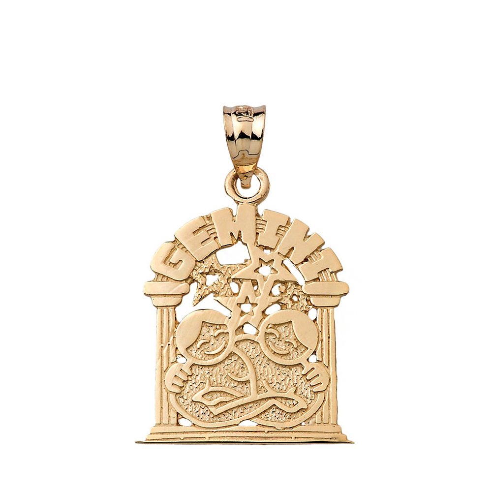Fine 10k Yellow Gold Gemini Zodiac Sign #zodiac #sign #pendants #gold Fine 10k Yellow Gold Gemini Zodiac Sign