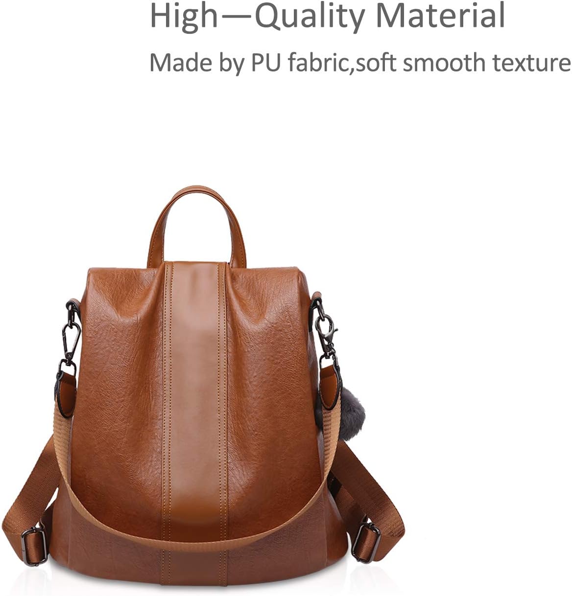 NICOLE & DORIS New Woman Shoulder Bag Personality Retro Soft Leather Backpack Casual Female Bag Orange - Image 4
