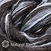 Shetland Wool TUSSAH Silk Combed Top Roving for Spinning, Felting, Blending. Soft & Lofty Fiber Blend, Natural Black