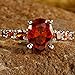 Emsione 925 Silver Plated Oval Created Garnet Promise Eternity Women's Band Rings Color Red Size 6