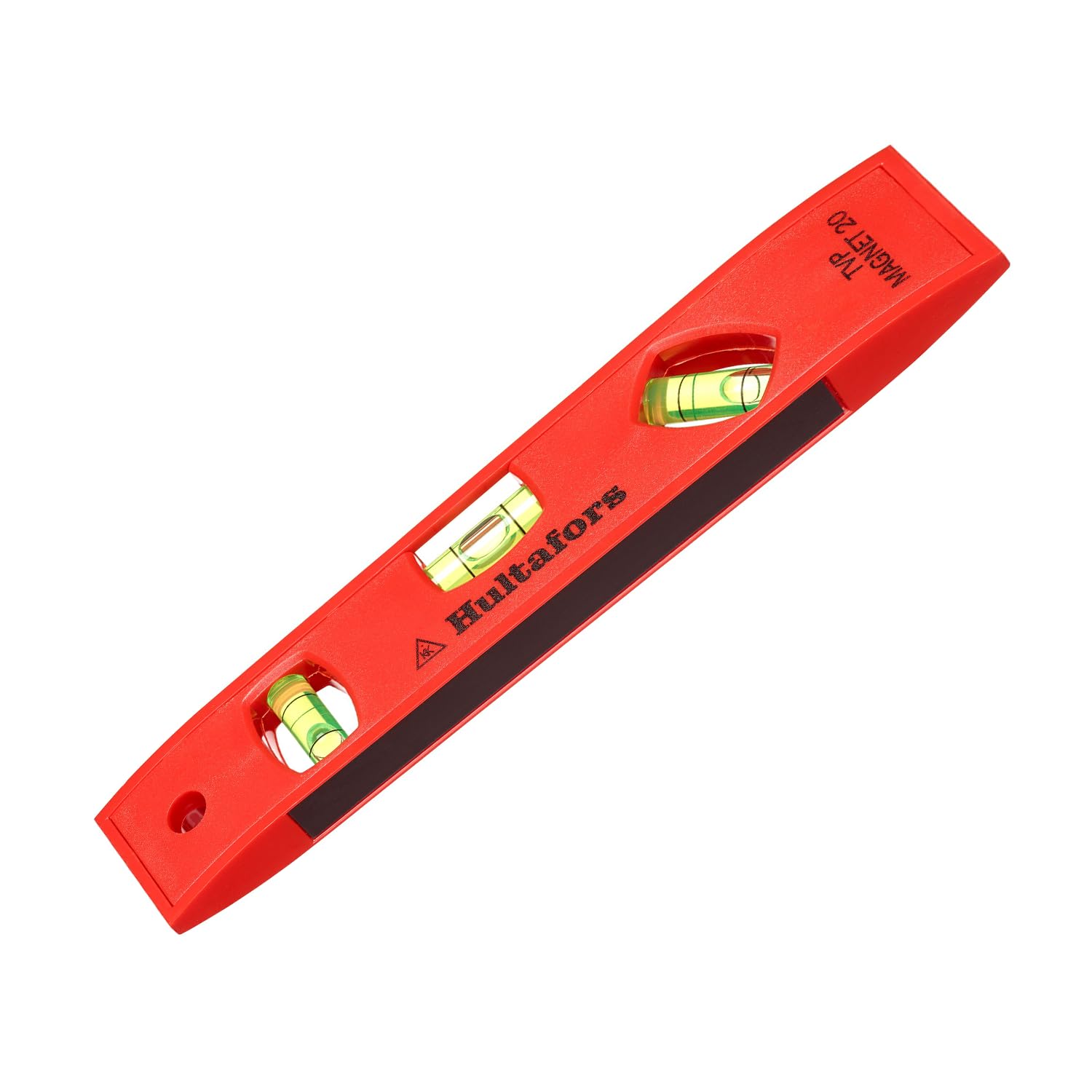 Torpedo Spirit Level 20 cm I Hultafors I Magnetic Spirit Level with 3 vials 45°/ 90°/ 180° I Made in EU I Ultra-Robust for a Variety of Measurements I 401853