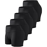 TELALEO 5 Pack 3"/5" Womens Volleyball Shorts Spandex Compression Shorts Workout Performance High Waist Yoga Biker Shorts