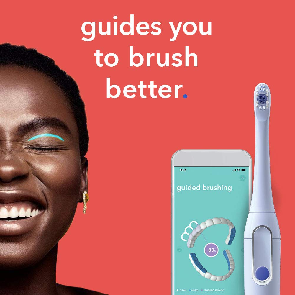 Colgate hum Smart Electric Toothbrush Kit, Rechargeable Sonic Toothbrush with Travel Case and Replacement Head, Blue: Beauty