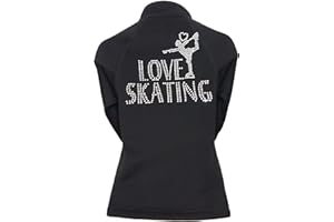 Victoria's Challenge Ice Skating Jacket for Girls Warm Fleece Semi Fitted Jackets Women Black Skate Jacket