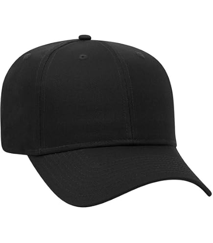 OTTO 6 Panel Low Profile Cotton Twill Cap - Black at Amazon Men's