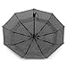 EEZ-Y Travel Umbrellas for Rain - Wind Resistant w/Open Close Button - Salt'n'Pepper Polka Dots