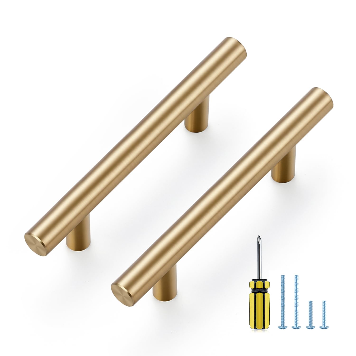 Photo 1 of Ravinte 30 Pack Kitchen Cabinet Handles Champagne Bronze 3 Inch Hole Center Stainless Steel Pulls for Dresser Drawer Cupboard Handles with Screwdriver, 5 Inch Length
