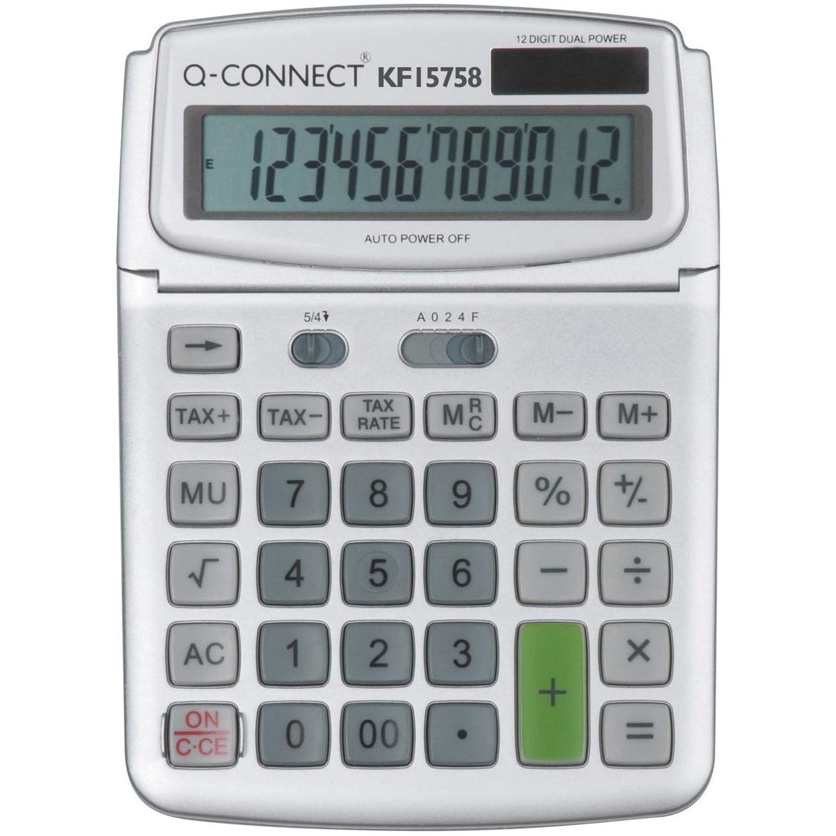 Q-Connect Large Table Top 12 Digit Calculator Grey KF15758