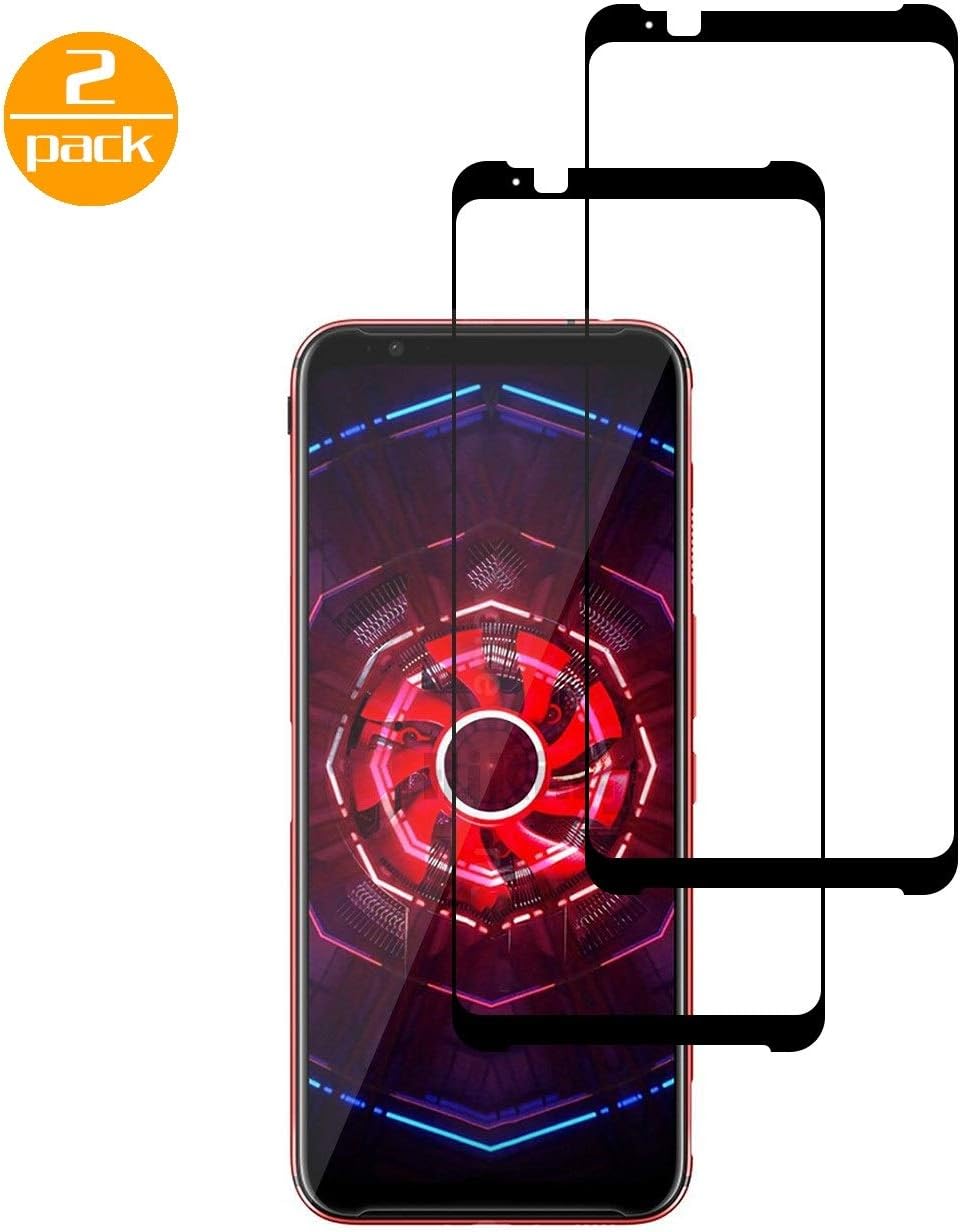 Full Coverage Screen Protector for Nubia Red Magic 3, [2 Pack] Film Protector 9H Hardness Anti-Scratch No-Bubble Tempered Glass for Nubia Red Magic 3 - Black