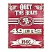 Party Animal NFL Embossed Metal Vintage San Francisco 49ers Sign, Red, 14-1/2x11