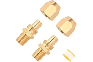Luckyweld Air Hose Repair Kit, 2 Pack 3/8-Inch Reusable Solid Brass Hose-End Repair Fitting (3/8 Inch 2 Pcs)