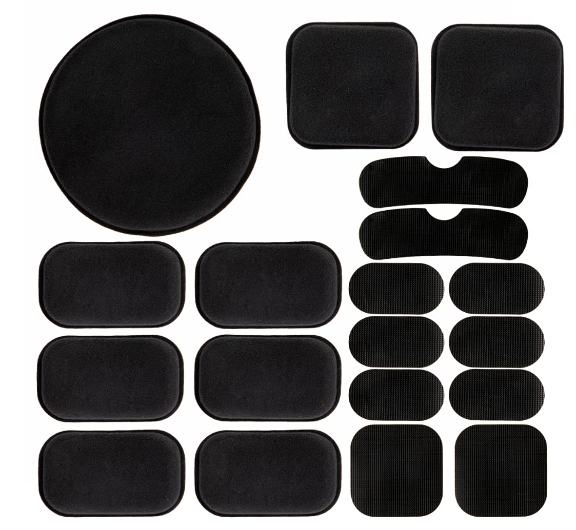Airsoft Helmet Pads Tactical Helmet Replacement Accessories Soft EVA Foam Insert Motorcycle Padding Kits Bicycle Bike Mats for Costume Cosplay Fast Mich CS Army ACH FMA USMC PASGT (Black 19PCS)
