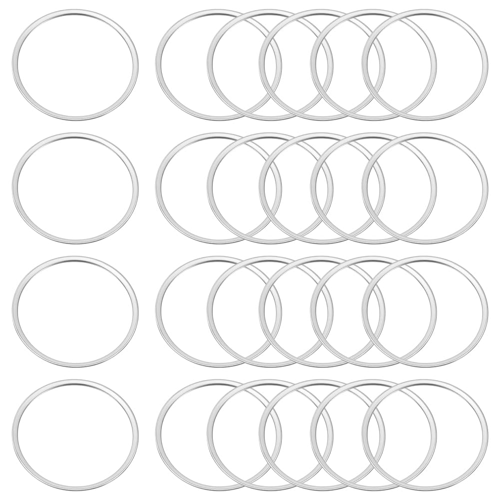 UNICRAFTALE About 100pcs 20mm O Ring Link Charm Stainless Steel Linking Rings Circle Frames Connectors Ring Jewelry Links for Bracelet Necklace Jewelry Making, Stainless Steel Color — image 1