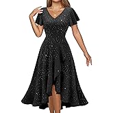 DRESSTELLS Women's Cocktail Dresses, Sequin Formal Wedding Guest Prom Party Evening Prom Hi Low Dress 2026