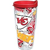 Tervis Made in USA Double Walled NFL Kansas City Chiefs Insulated Tumbler Cup Keeps Drinks Cold & Hot, 24oz, All Over