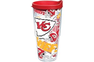 Tervis Made in USA Double Walled NFL Kansas City Chiefs Insulated Tumbler Cup Keeps Drinks Cold & Hot, 24oz, All Over