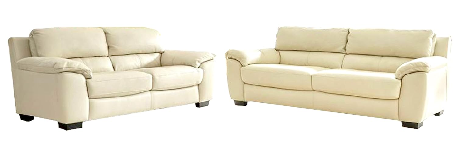 Style Sofa Set 3 2 In Pvc Cream Colour Amazon In Home Kitchen