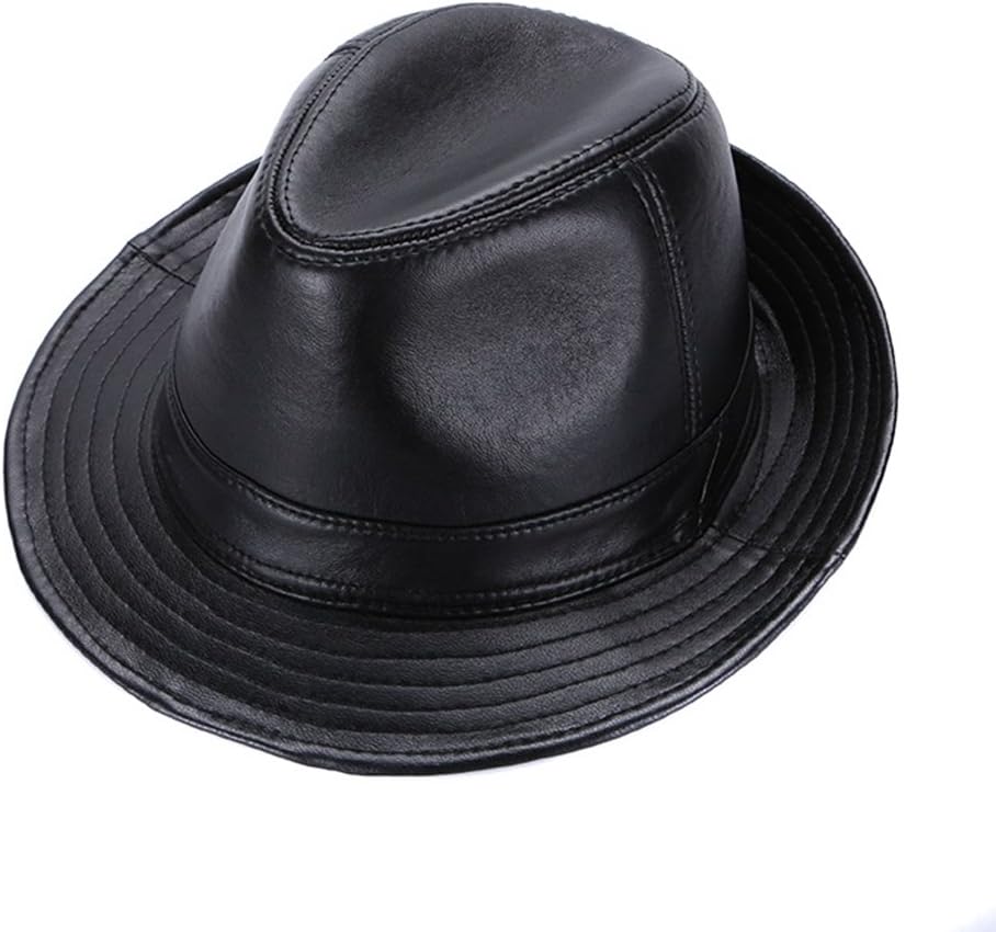Sandy Ting Genuine Lambskin Fedora Leather Hats Cap