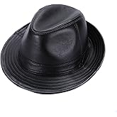 Sandy Ting Sheepskin Leather hat Classic Cowboy Fedora Hat
