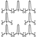 HENABLE 8PCS Premium Black Iron Plate Stands for