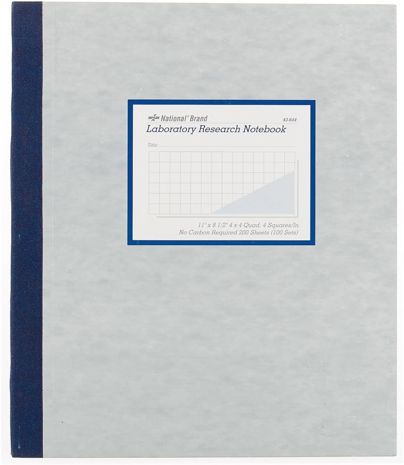 Blueline Laboratory Notebook Stitched Binding with Pressboard Cover 100