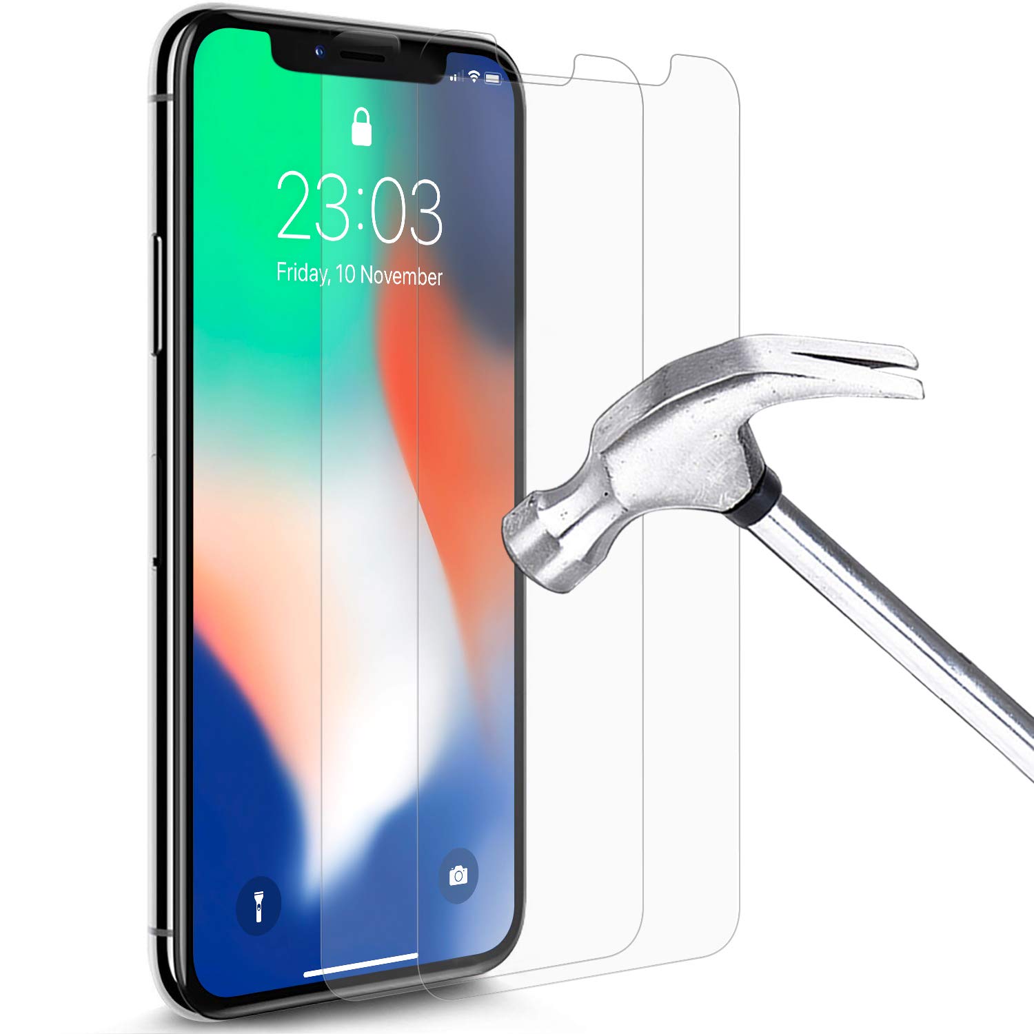 iPhone X Screen Protector, Mture iPhone XS Tempered Glass 9H Hardness