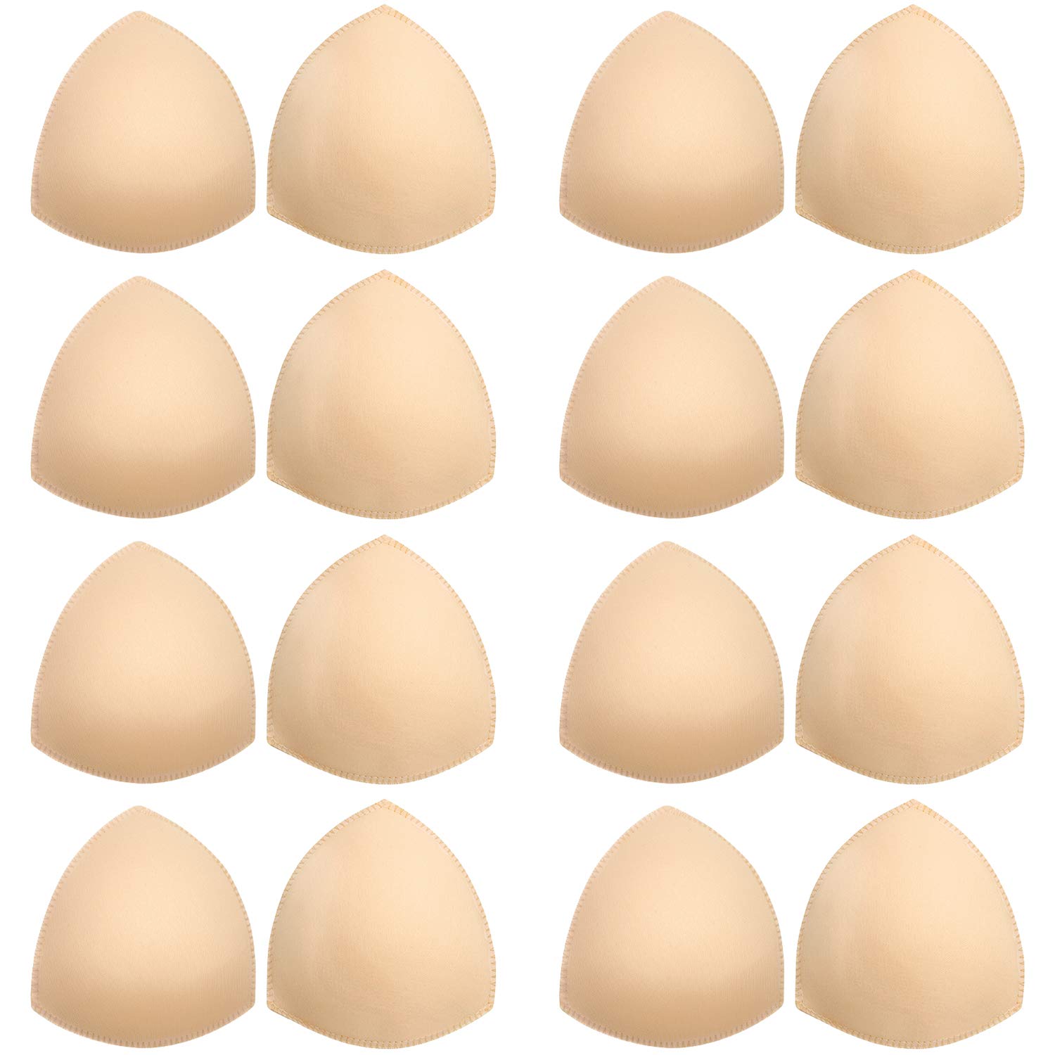 Photo 1 of Bra Pads Inserts 8 Pairs, Triangle Bra Cups, Removable Breast Enhancers for Women, Fits A/B Cup Sports Bras, Bikinis, Swimsuits (Beige)