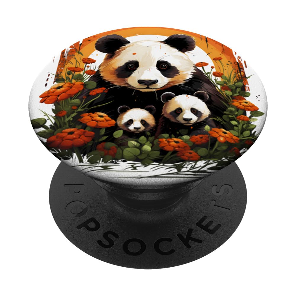 Panda Elegance: Ode to Natural Grace PopSockets Swappable PopGrip